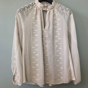Creme Embroidered Blouse